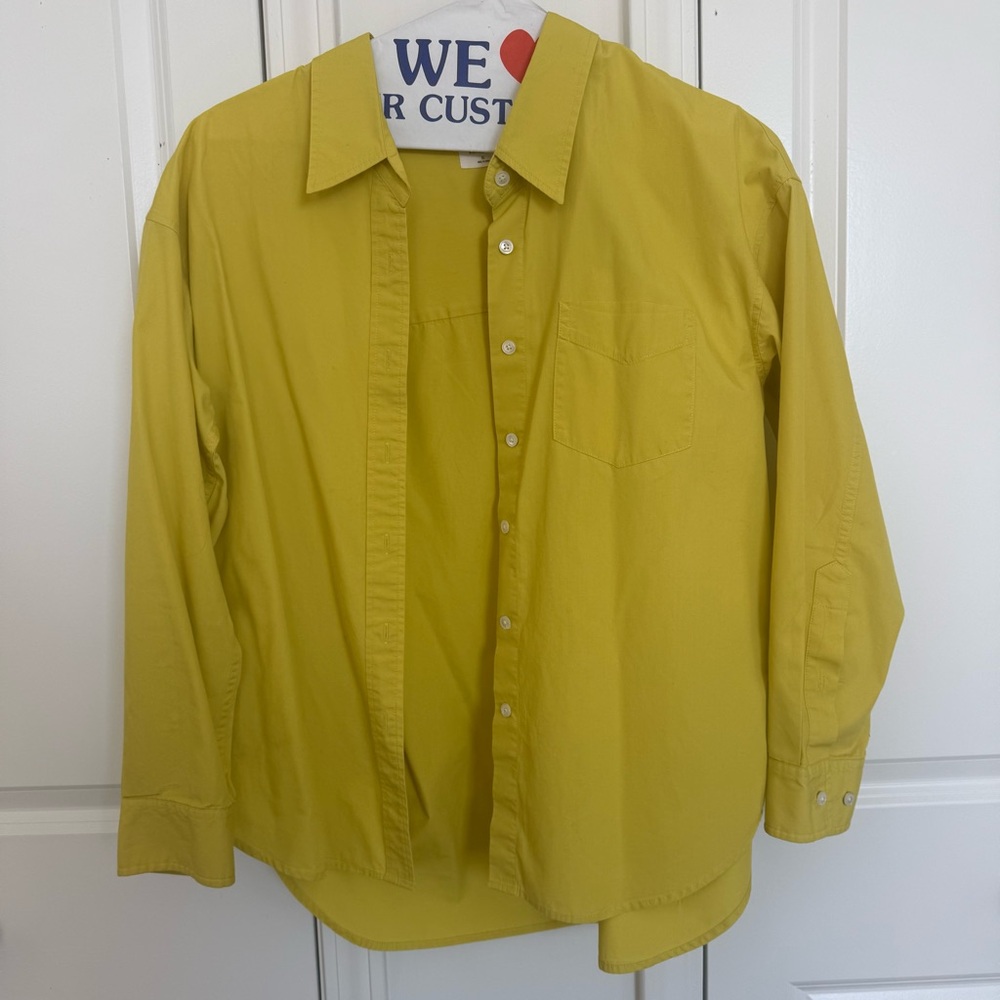 Aritzia Wilfred Free Women’s Oxford Shirt mustard yellow/ chartreuse